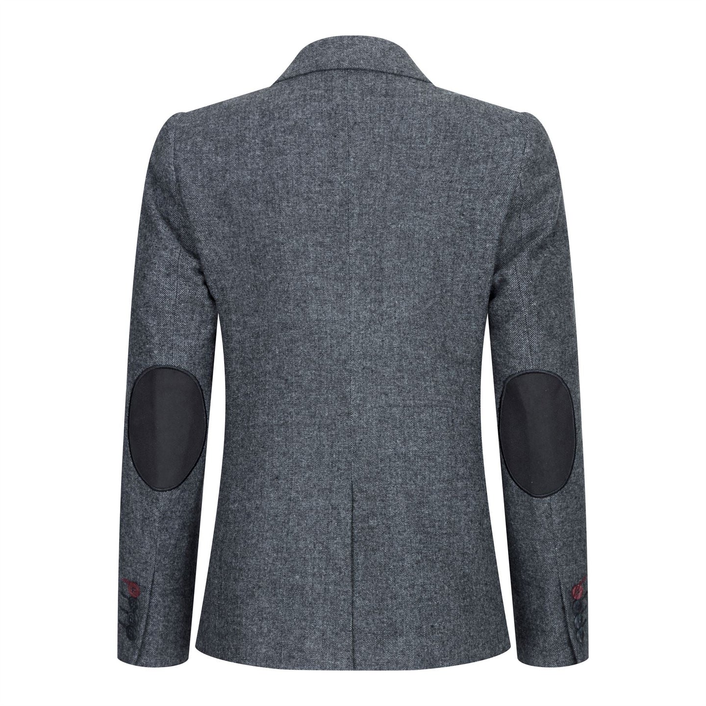 Ženski blazer obleka iz volnenega tvida z našitki na komolcu iz 20. let prejšnjega stoletja, vintage klasična siva