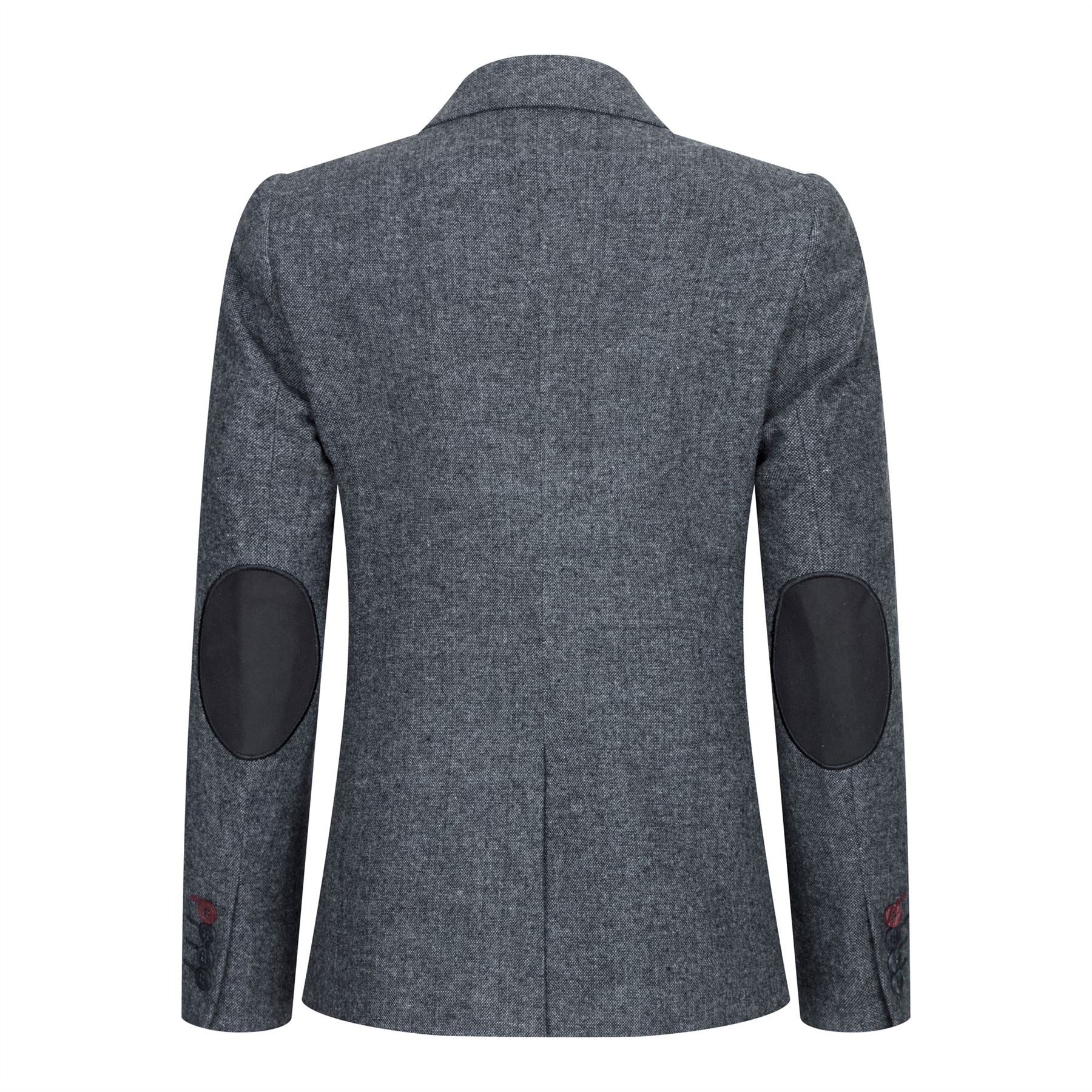 Ženski blazer obleka iz volnenega tvida z našitki na komolcu iz 20. let prejšnjega stoletja, vintage klasična siva