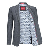 Ženski blazer obleka iz volnenega tvida z našitki na komolcu iz 20. let prejšnjega stoletja, vintage klasična siva