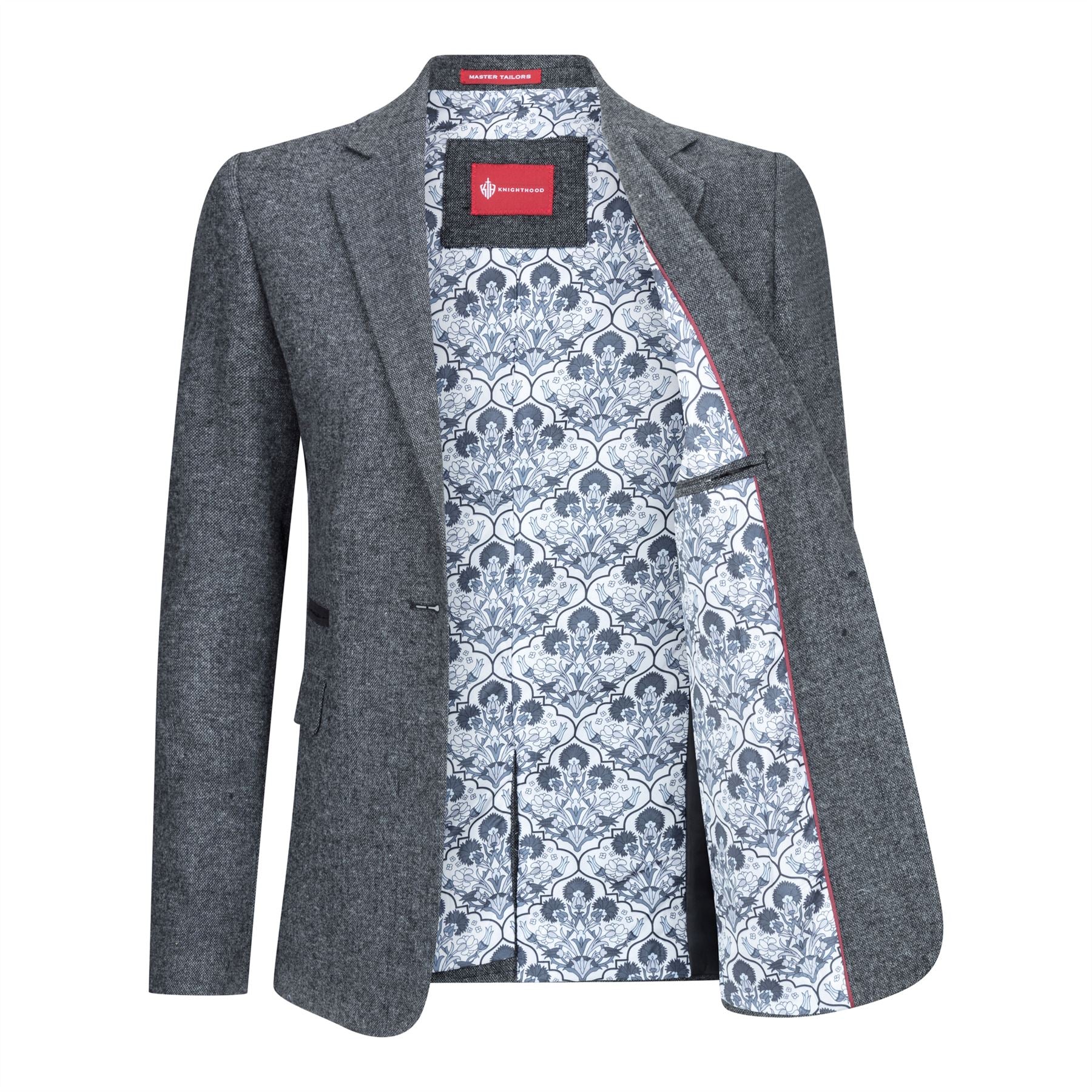 Ženski blazer obleka iz volnenega tvida z našitki na komolcu iz 20. let prejšnjega stoletja, vintage klasična siva