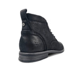 Sebastian - Moški črni usnjeni puščavski škornji z vezalkami