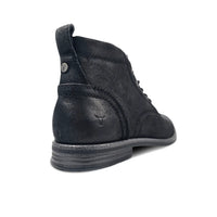 Sebastian - Moški črni usnjeni puščavski škornji z vezalkami