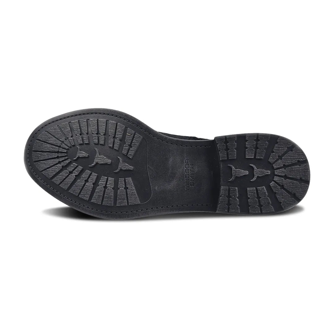 Sebastian - Moški črni usnjeni puščavski škornji z vezalkami