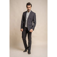 Seeba - moški klasični blazer v ogleni barvi
