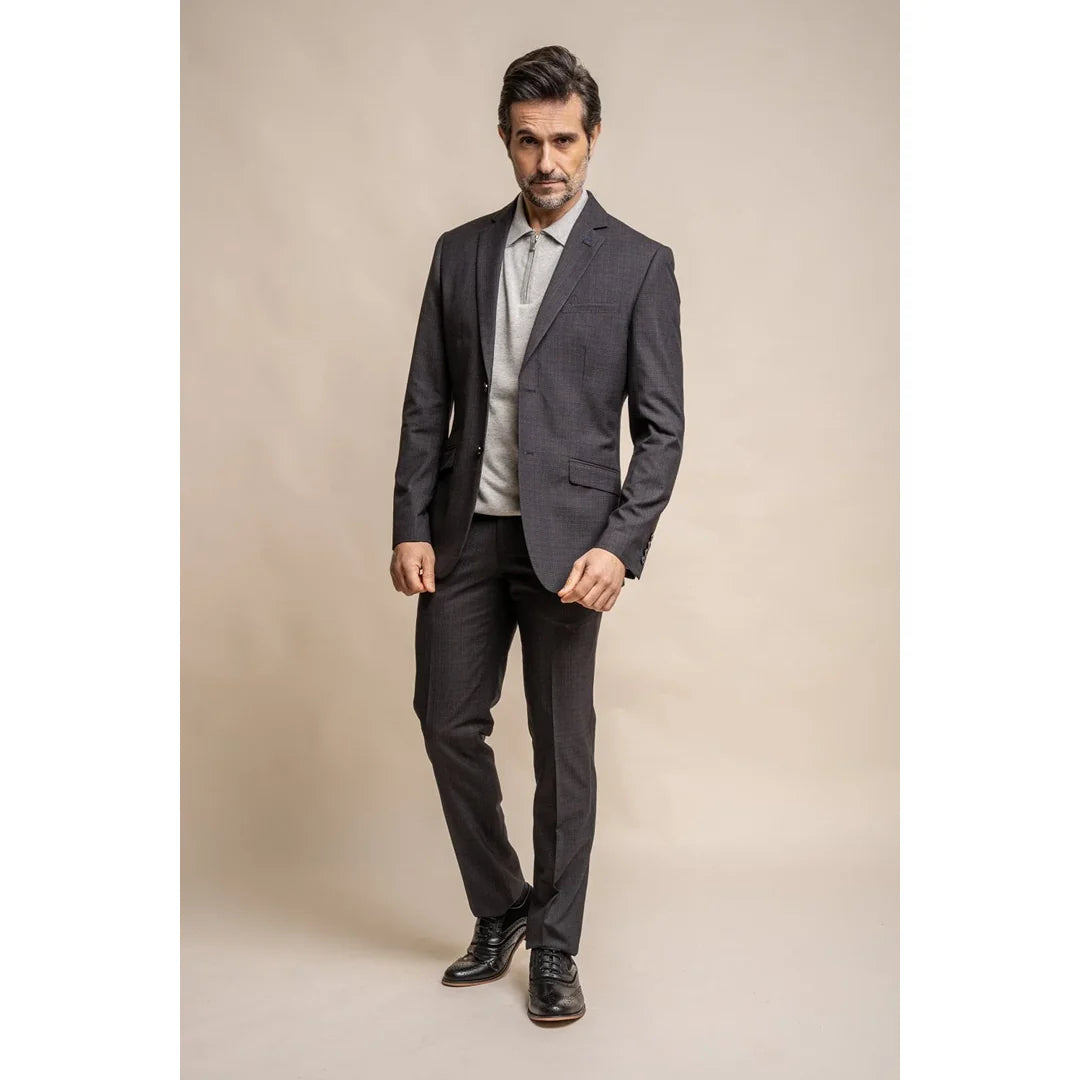 Seeba - moški klasični blazer v ogleni barvi