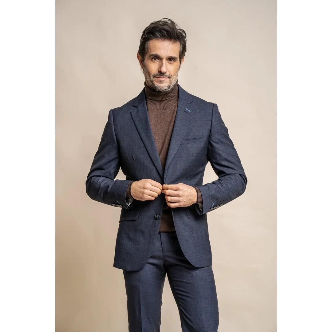 Seeba - moški klasični temno moder blazer