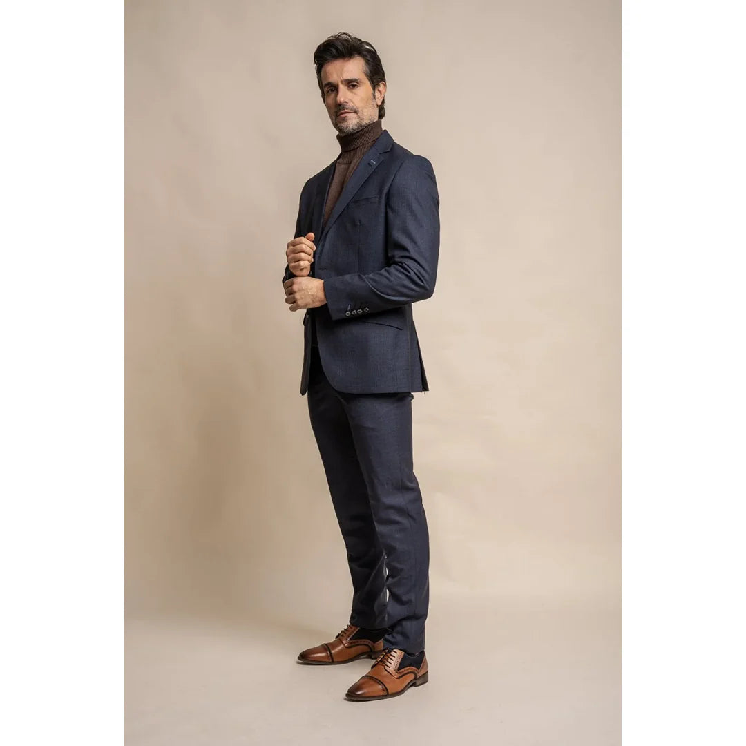 Seeba - moški klasični temno moder blazer