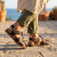 Stanley C1 - Moški vodoodporni sandali iz rjavega usnja