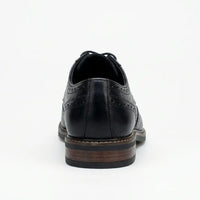 Stokes - Moški črni usnjeni čevlji z vezalkami Wingtip Brogue