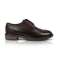 Stokes - Moški rjavi usnjeni čevlji z vezalkami Wingtip Brogue