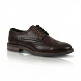 Stokes - Moški rjavi usnjeni čevlji z vezalkami Wingtip Brogue