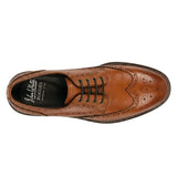Stokes - Moški rjavi usnjeni čevlji z vezalkami Wingtip Brogue