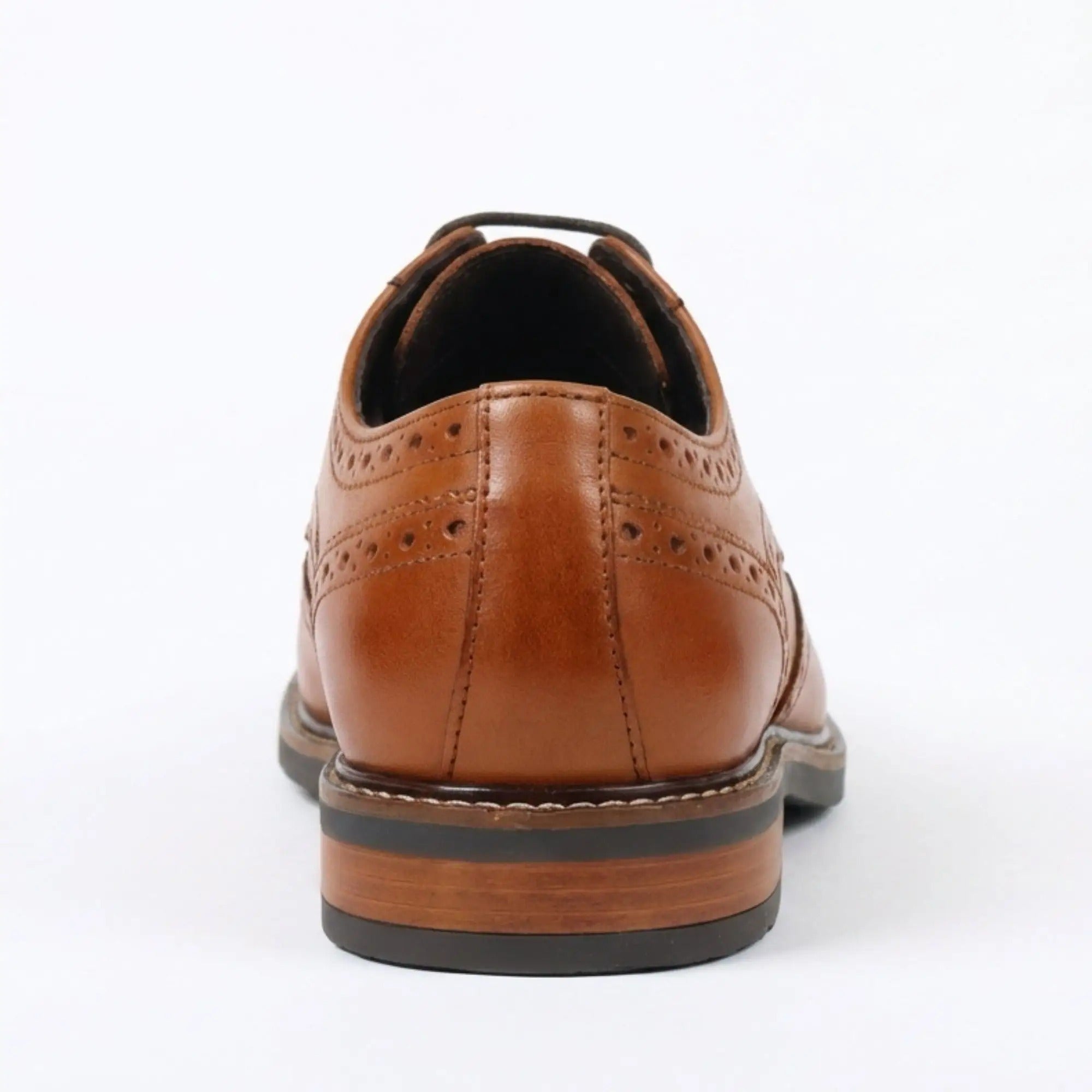 Stokes - Moški rjavi usnjeni čevlji z vezalkami Wingtip Brogue