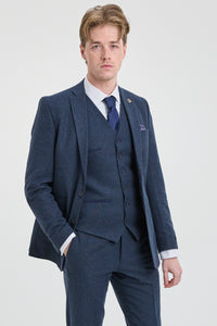 Moška temno modra volnena obleka Peaky Blinders
