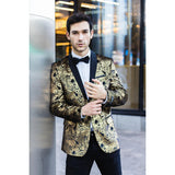 STZ64-65 - Moški žametni blazer s cvetličnim vzorcem in paisley vzorcem, črn, za smoking