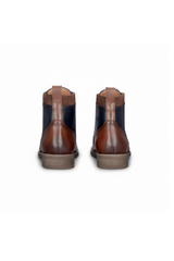 Teddy - Moški rjavi usnjeni mornarsko modri tvidasti oxfordski čevlji