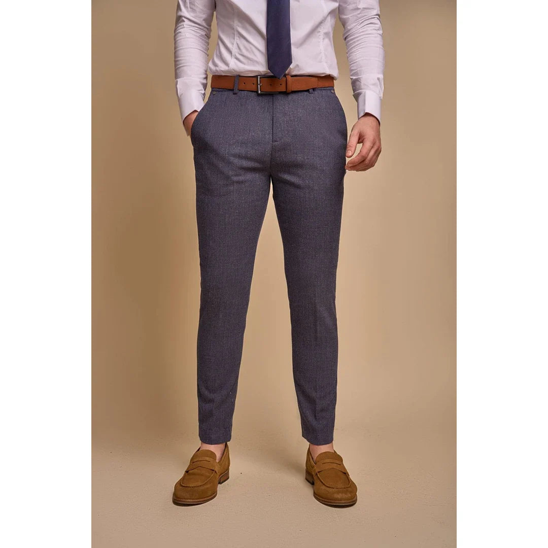 Tokyo - Moška temno modra dvodelna obleka z dvojnim zapenjanjem