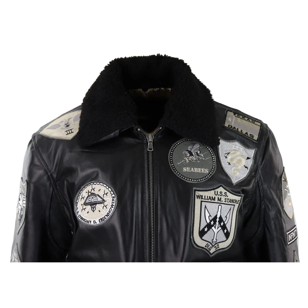 Moška črno-siva jakna Topgun Maverick, pilotska bomber jakna, ameriške značke, črn krznen maček Tom