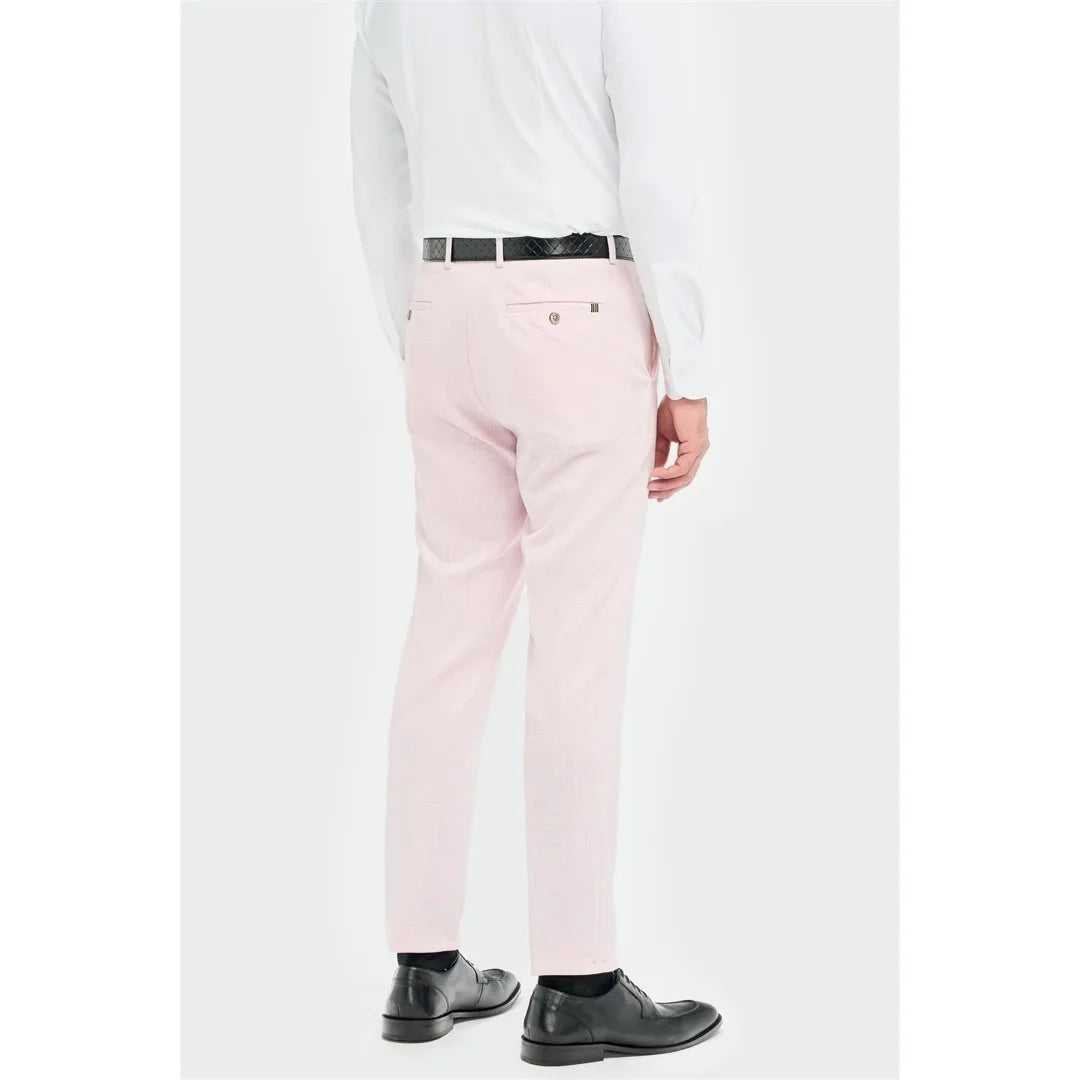 Tropez - Moške roza formalne hlače