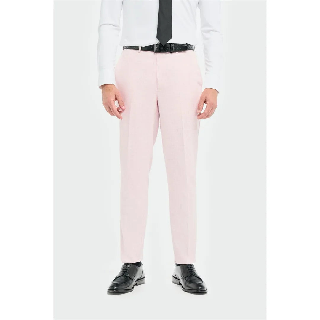 Tropez - Moške roza formalne hlače