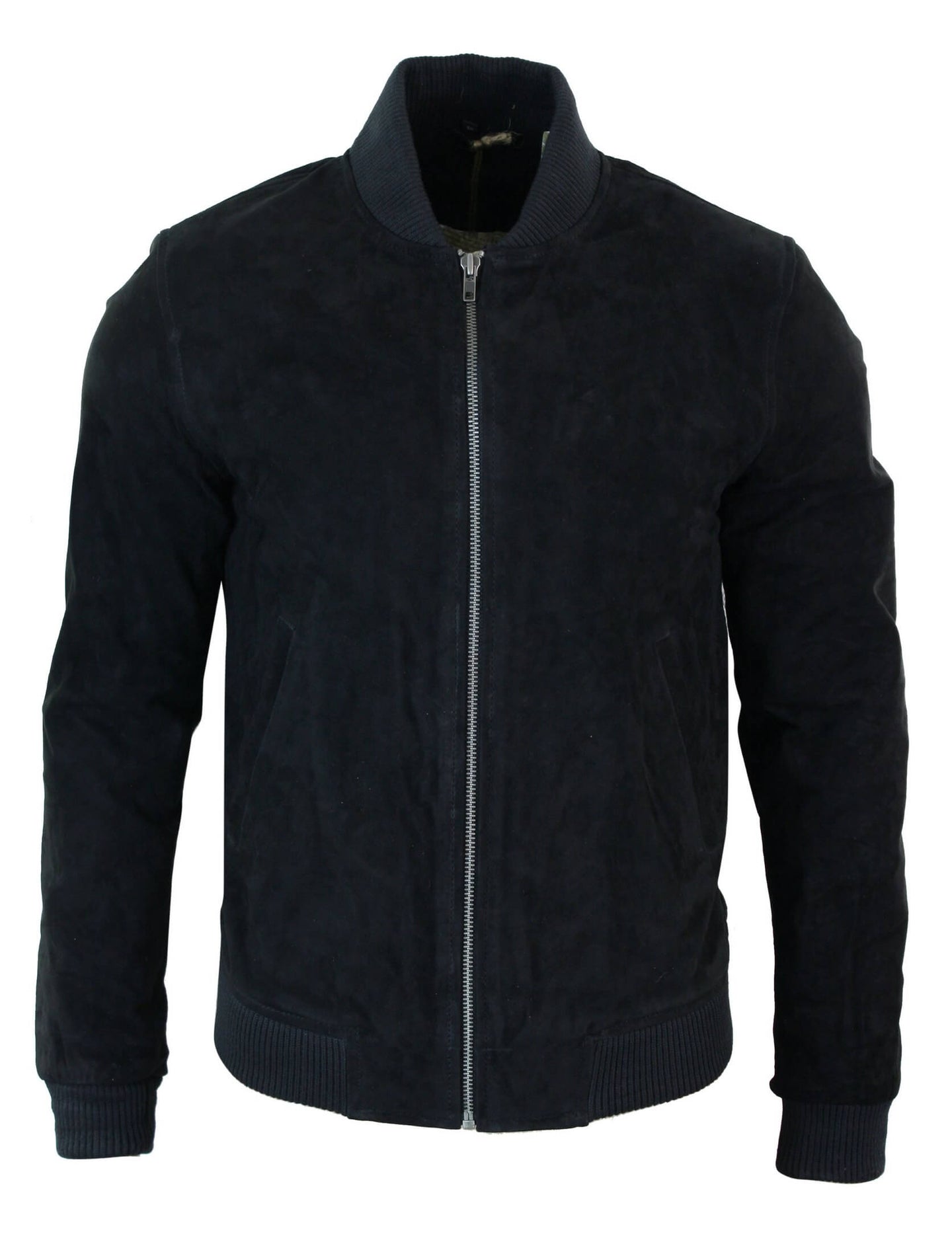 Moška bomber jakna iz pravega semiša, klasična retro vintage, črna