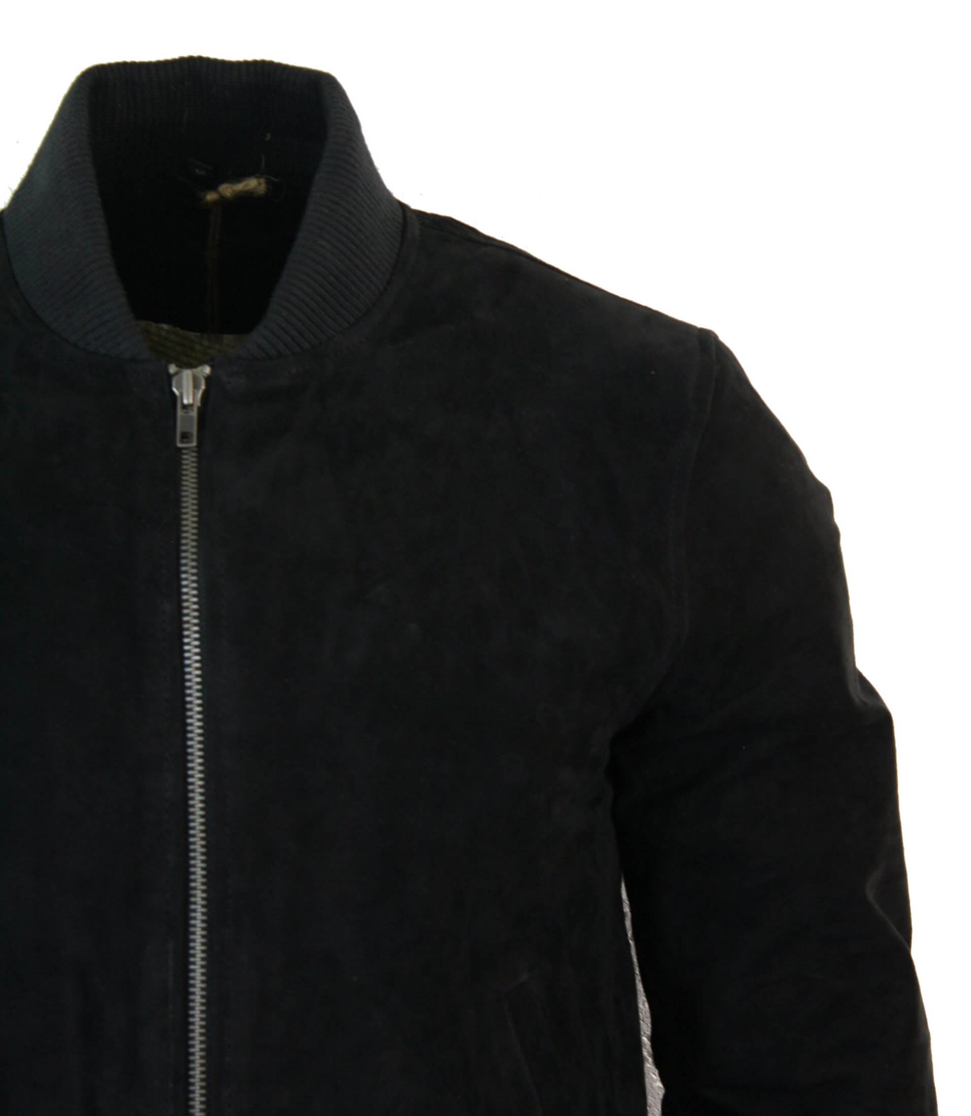 Moška bomber jakna iz pravega semiša, klasična retro vintage, črna