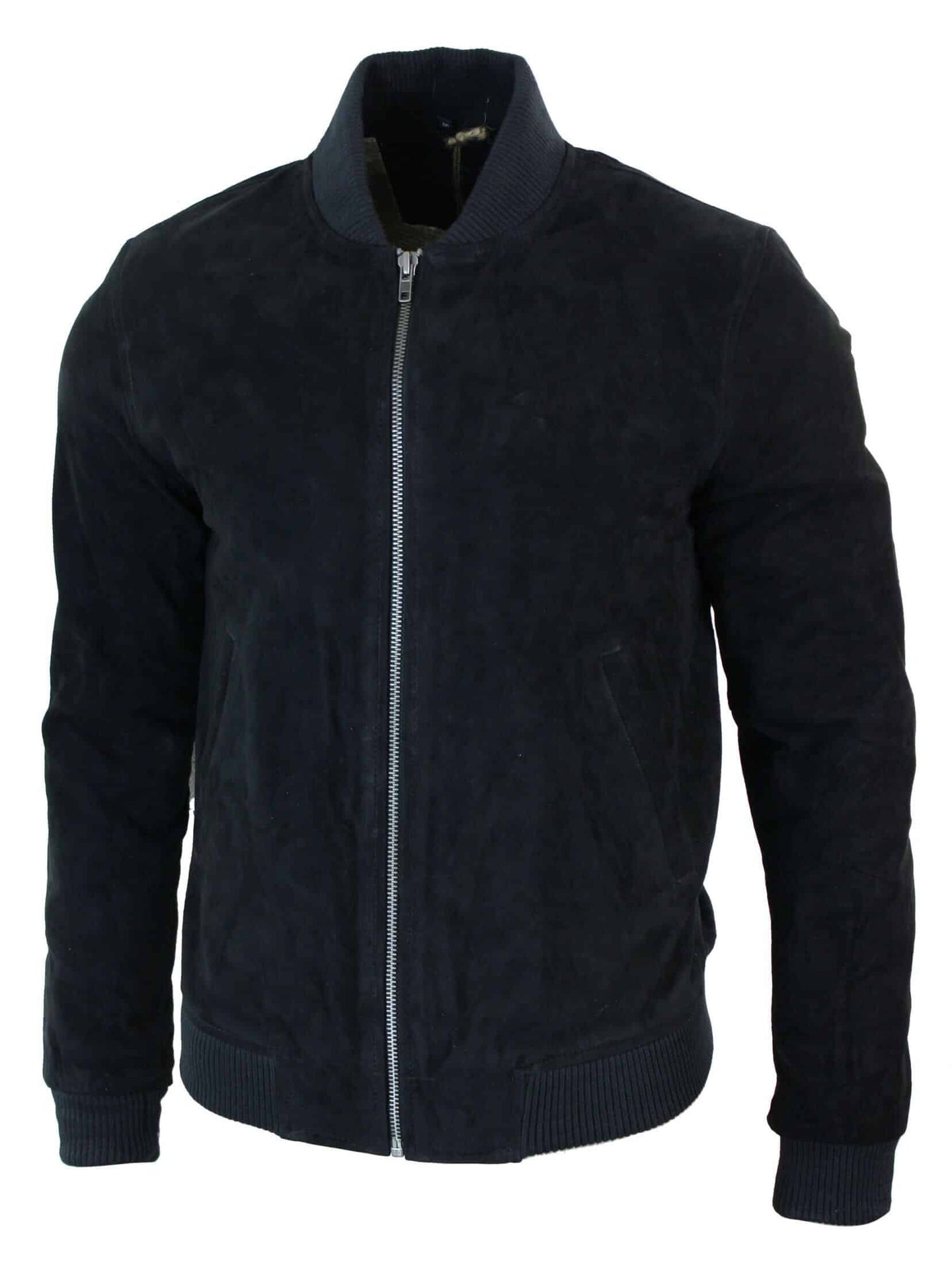 Moška bomber jakna iz pravega semiša, klasična retro vintage, črna
