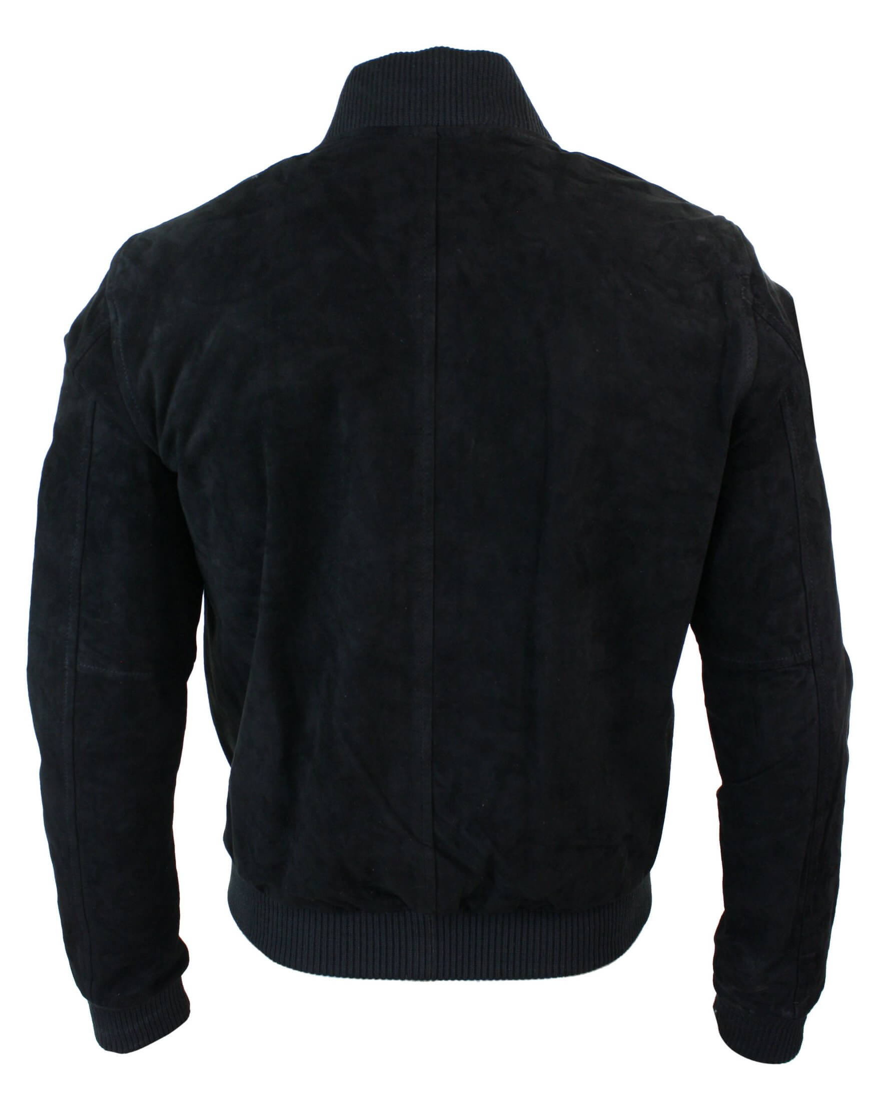 Moška bomber jakna iz pravega semiša, klasična retro vintage, črna