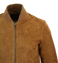 Moška bomber jakna iz pravega semiša, klasična retro vintage, rjava