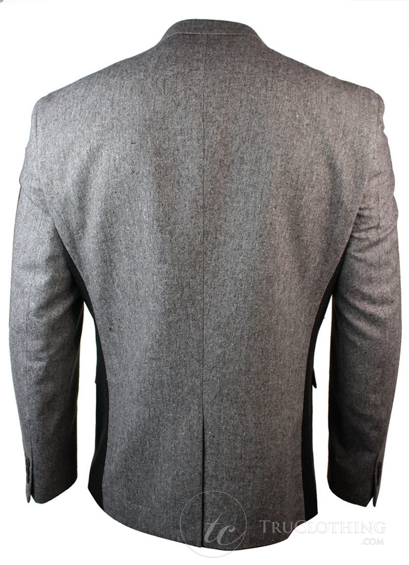 Moški svetlo rjav tvid slim fit blazer v vintage slogu ribje kosti