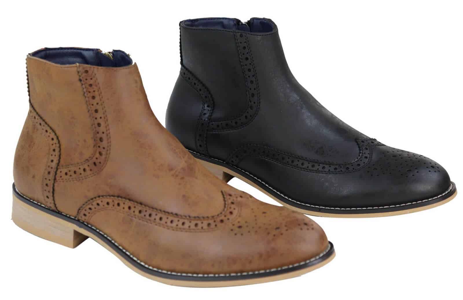 Moški škornji Peaky Blinders Brogue z zadrgo