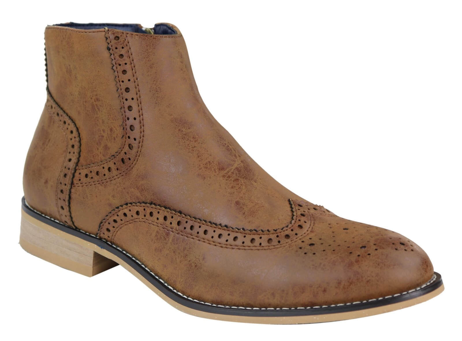 Moški škornji Peaky Blinders Brogue z zadrgo