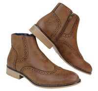 Moški škornji Peaky Blinders Brogue z zadrgo