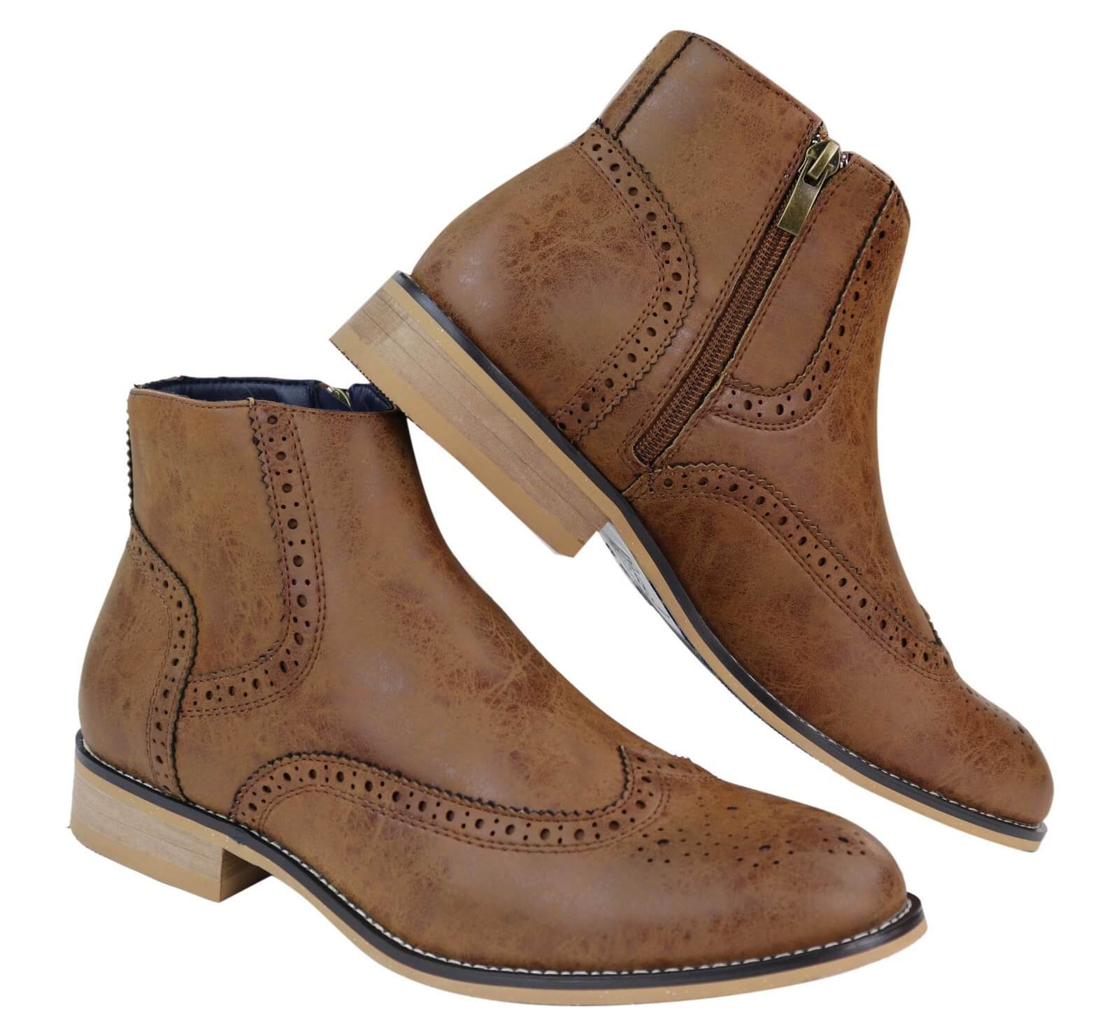 Moški škornji Peaky Blinders Brogue z zadrgo