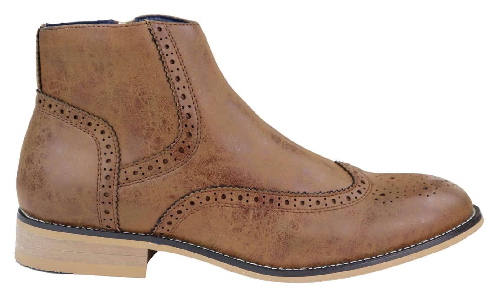 Moški škornji Peaky Blinders Brogue z zadrgo