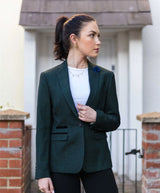 Ženski tvid zelen karo blazer volnen klasičen lovski suknjič vintage 1920 retro