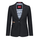 Ženski blazer obleka iz volnenega tvida z našitki na komolcu iz 20. let prejšnjega stoletja, vintage klasična črna