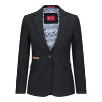 Ženski blazer obleka iz volnenega tvida z našitki na komolcu iz 20. let prejšnjega stoletja, vintage klasična črna