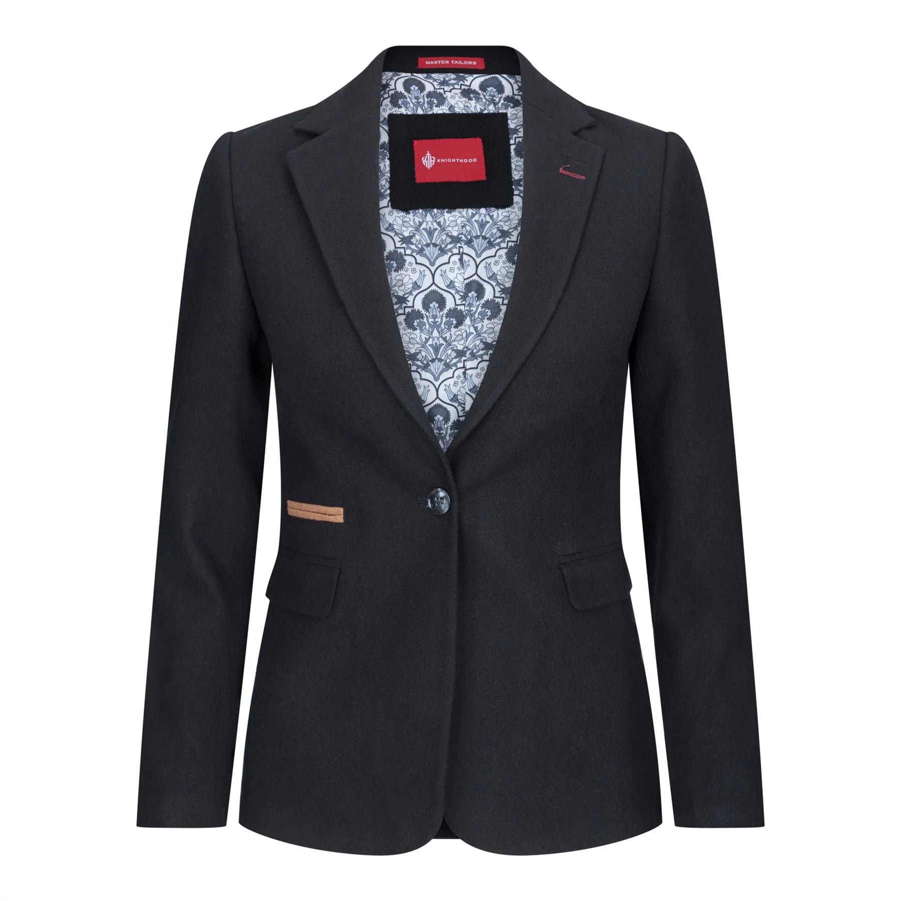 Ženski blazer obleka iz volnenega tvida z našitki na komolcu iz 20. let prejšnjega stoletja, vintage klasična črna