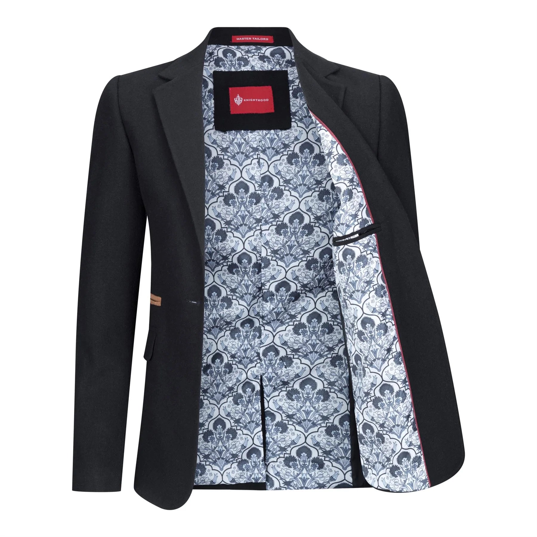 Ženski blazer obleka iz volnenega tvida z našitki na komolcu iz 20. let prejšnjega stoletja, vintage klasična črna