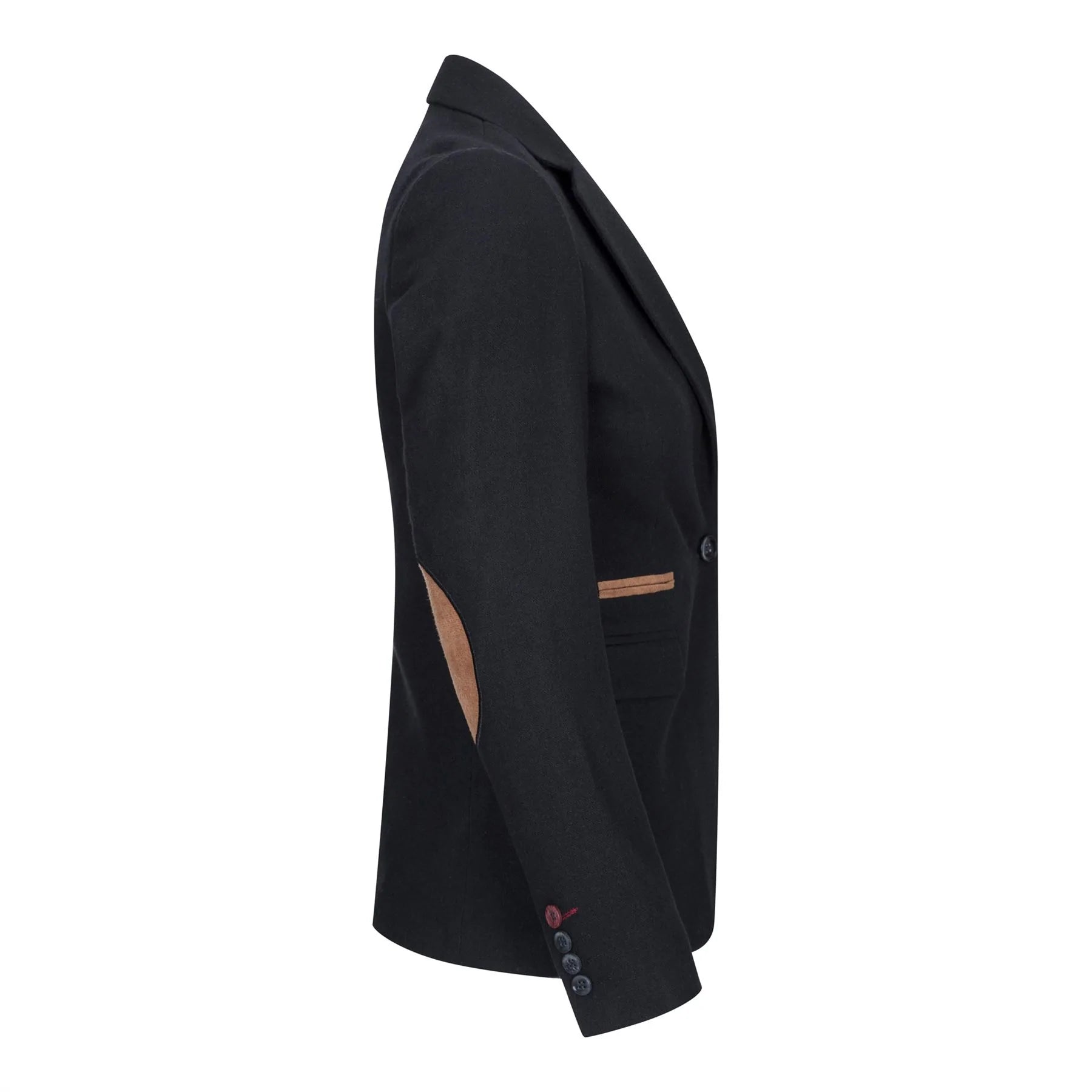 Ženski blazer obleka iz volnenega tvida z našitki na komolcu iz 20. let prejšnjega stoletja, vintage klasična črna
