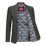 Ženski blazer obleka iz volnenega tvida z našitki na komolcu iz 20. let prejšnjega stoletja, vintage klasična zelena