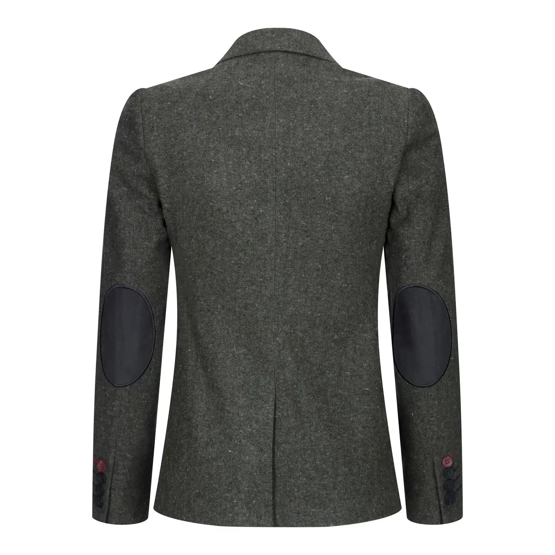 Ženski blazer obleka iz volnenega tvida z našitki na komolcu iz 20. let prejšnjega stoletja, vintage klasična zelena