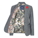 Ženski sivi blazer kroja