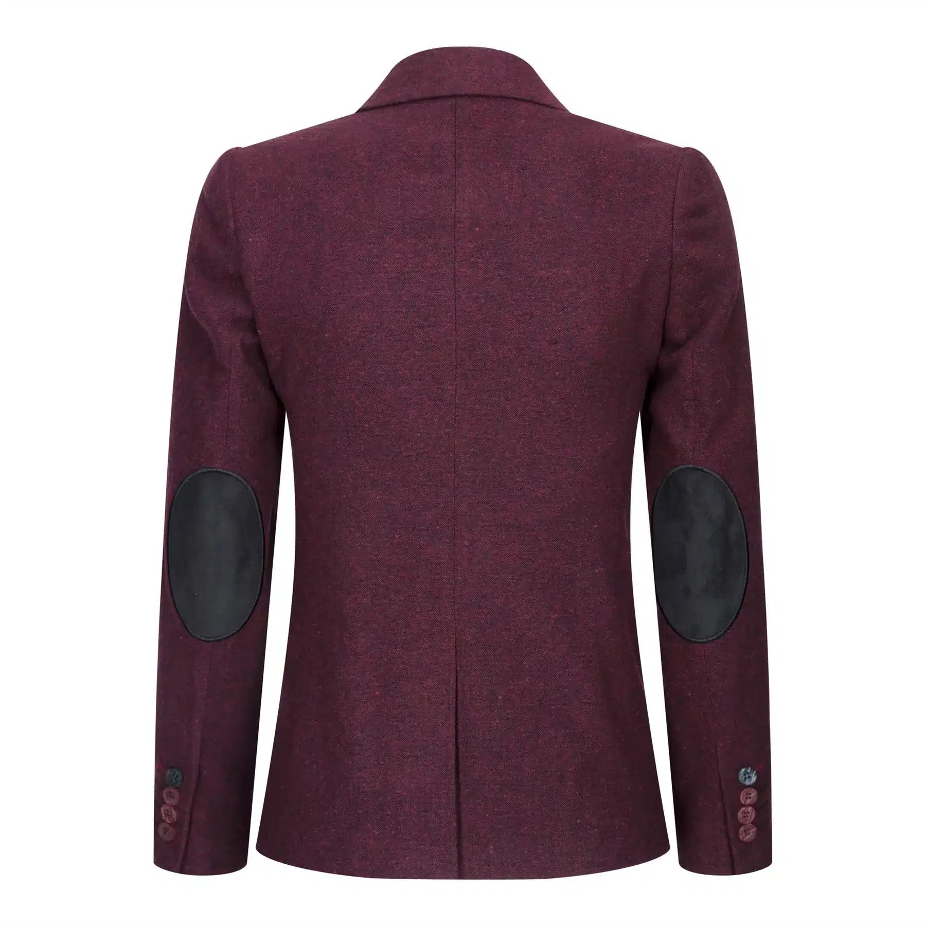 Ženski blazer obleka iz volnenega tvida z našitki na komolcu iz 20. let prejšnjega stoletja, vintage klasična bordo barva