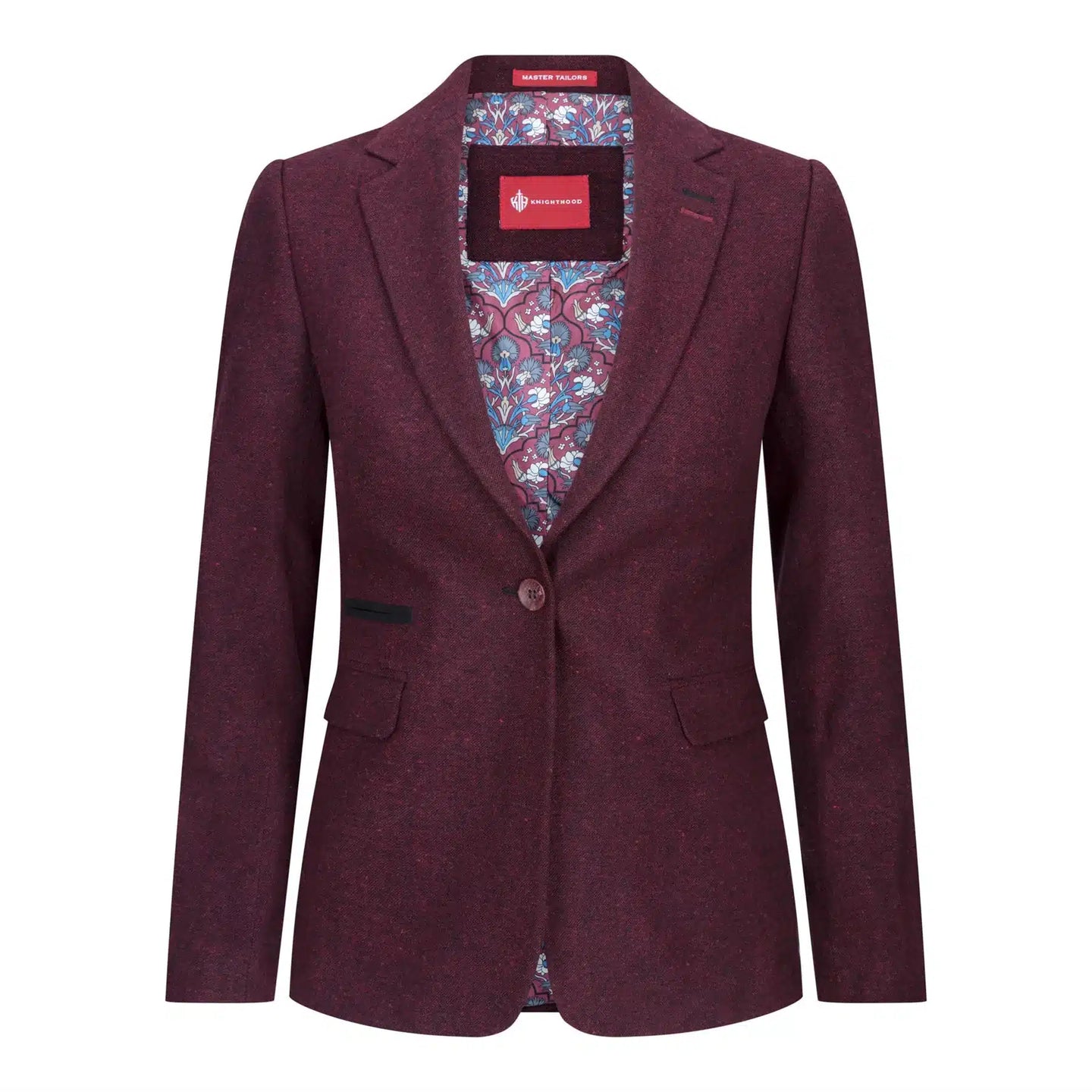 Ženski blazer obleka iz volnenega tvida z našitki na komolcu iz 20. let prejšnjega stoletja, vintage klasična bordo barva