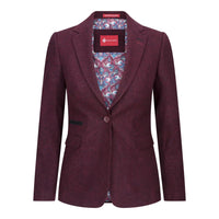 Ženski blazer obleka iz volnenega tvida z našitki na komolcu iz 20. let prejšnjega stoletja, vintage klasična bordo barva