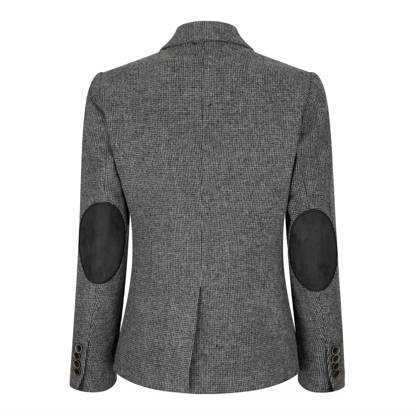 Ženski sivi tvid blazer z vzorcem ribje kosti, krojen kroj iz 20. let prejšnjega stoletja, vintage retro