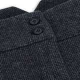 Ženske sive tvid hlače z vzorcem ribje kosti, krojeni kroj iz 20. let prejšnjega stoletja, vintage retro