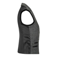 Ženski siv tvid telovnik z vzorcem ribje kosti, krojen kroj iz 20. let prejšnjega stoletja, vintage retro